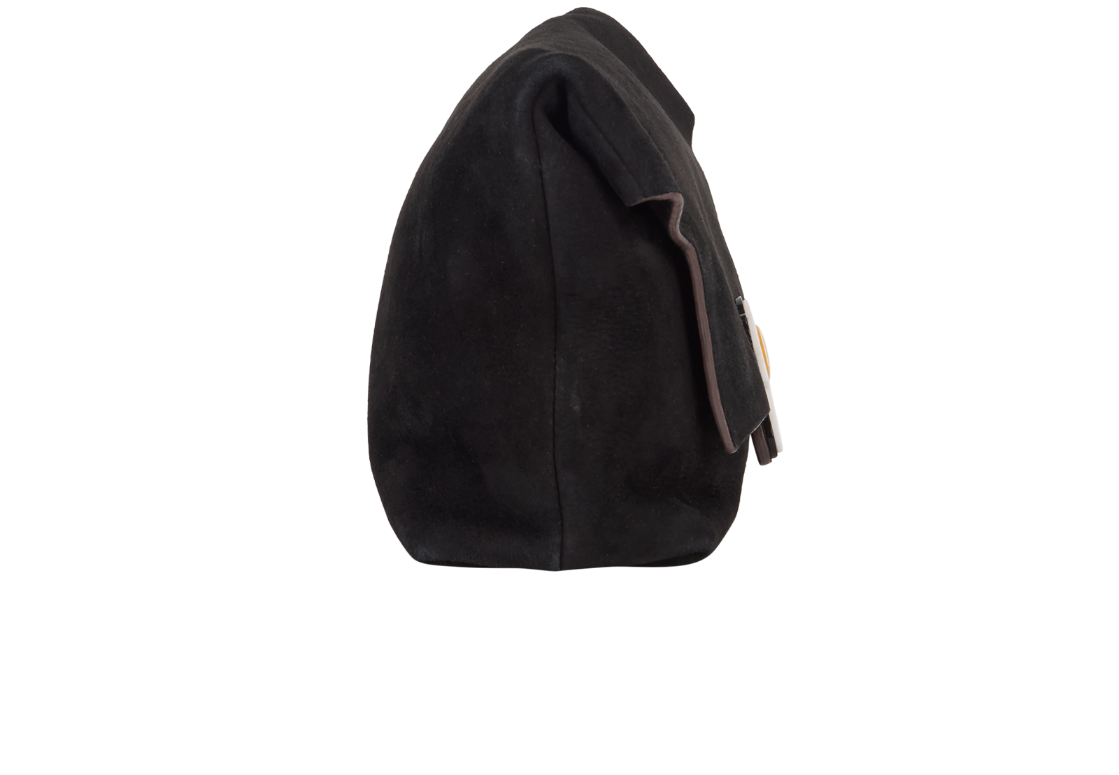 Suede Fried Egg Clutch, &pound;75, Handbags, Black, Suede, Side view